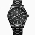 InShot_20251226_044057221 Black Textured Dial Stainless Steel Watch