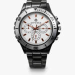 White Gold Silver Chronograph Style Watch