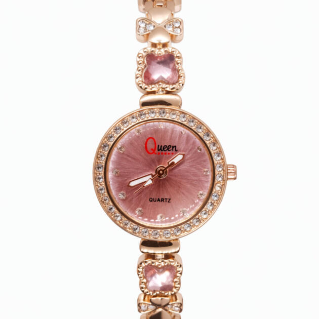 Queen Pink Crystal Ladies Bracelet Watch